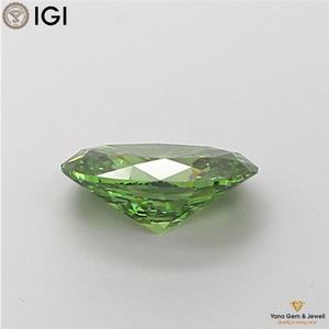 เพชรสีเขียวแฟนซีสดใส ความใส VS2 ผลิตในห้องปฏิบัติการด้วยเทคนิค CVD พร้อมใบรับรอง IGI น้ำหนัก 1.00 กะรัต ทรงรูปไข่ สำหรับจี้หรือชิ้นงานศิลปะ - Product Image 4