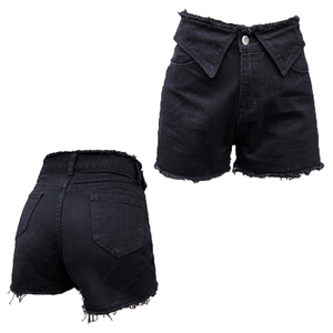 Fashion <b>Women</b> Vintage Sexy <b>Denim</b> <b>Cargo</b> <b>Shorts</b> High Waisted Washed Frayed Ripped Skinny Fit Summer Casual Streetwear Hot Pants - Product Image 1