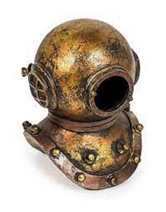 Casco de buceo de latón antiguo, 18 pulgadas, frotado con aceite, decorativo - Product Image 2