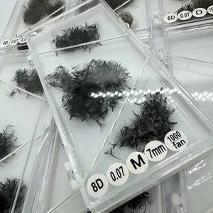 Proveedor de Extensiones de Pestañas Sintéticas 3D-8D CC/DD/L/M Curl de Alta Calidad Hechas a Mano, Color Negro Mate, con Logotipo Personalizado al por Mayor - Product Image 2