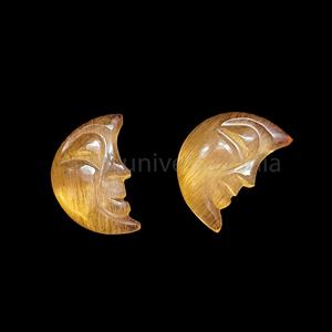 Piedras de luna de melocotón talladas a mano en forma de media luna, cristales brillantes de piedra de luna naranja, cuentas sueltas para la fabricación de colgantes y joyería al por mayor. - Product Image 5