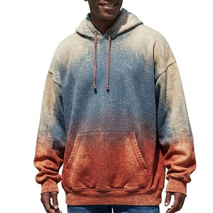 High Quality Men Sun Faded Hoodie <b>Retro</b> Style Pullover <b>Sweatshirt</b> Oversized Loose Fit Washed Hoodie For Daily Fashion And Travel - Product Image 1