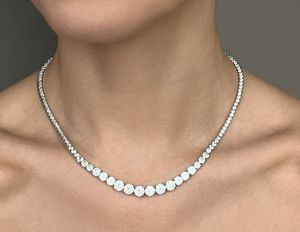 Luxury Moissanite Tennis Necklace <b>Iced</b> Out VVS Diamond Look Hip Hop Jewellery White Gold <b>Chain</b> Elegant Shine - Product Image 1