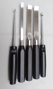 Ensemble de 5 instruments chirurgicaux orthopédiques de qualité supérieure : curette osseuse, ciseaux à périoste, élévateur périostal, en acier inoxydable allemand, manuel, réutilisable, CE - Product Image 2
