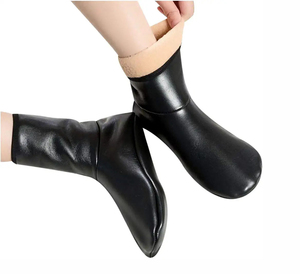Comfortable 100% High Quality Breathable <b>Thick</b> Comfort Fit Leather <b>Socks</b> Warm Customized Logo Ankle <b>Winter</b> Season - Product Image 2