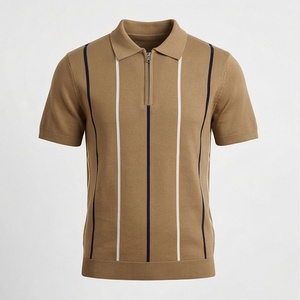 Chemises zippées slim fit pour hommes avec image personnalisée, jersey compressé, logo brodé, couleur personnalisée, grande taille, col, vêtements de sport - Product Image 1