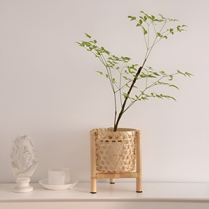 Handwoven bamboo <b>pot</b> <b>stands</b> for displaying house plants cheap price adjustable plant <b>stand</b> - Product Image 2