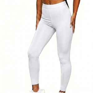 Women High Waist Full Length <b>Leggings</b> Solid Color Stretch Knitted Yoga Pants Blue All Seasons - Product Image 6