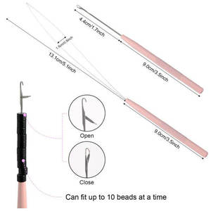Pince à micro-perles professionnelle 13 cm en acier inoxydable avec revêtement antirouille et double ressort, kit d'outils pour extensions capillaires - Product Image 5