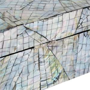 Handcrafted Eco-Friendly Mother of Pearl Shell Mosaic Rectangle MOP Abstract Inlay Jewelry Storage <b>Box</b> <b>Keepsake</b> Home Decor - Product Image 6