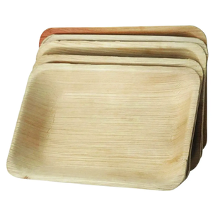 Customizable <b>Compostable</b> BPA Free Strong 100% Natural Biodegradable Eco Friendly Plant Areca Palm Leaf Plates for Giveaways - Product Image 1