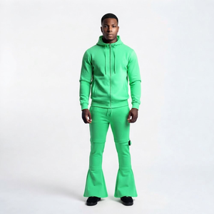 <b>Men</b> Winter Plus Size Sport <b>Hoodie</b> with Flared Trouser Set Quick Dry Breathable <b>Running</b> Gym Clothing - Product Image 1
