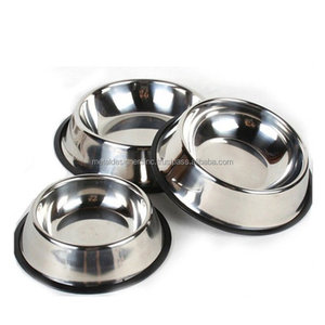 Cuenco de acero inoxidable para mascotas, base de goma antideslizante, cuencos de anillo, comedero Regular para cachorros, perros, gatos, plato de agua y comida de doble uso - Product Image 1