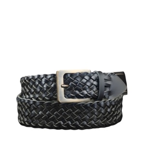 Ceintures tressées de luxe Braidster noires, design durable, haute qualité, accessoires élégants et modernes 2026, mode décontractée et raffinée - Product Image 1
