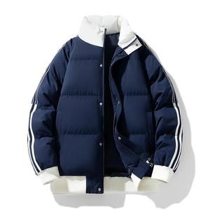 Men's Formal Winter Bomber Jacket Canvas Streetwear Fashion Hooded Stand Collar Puffer <b>Coat</b> Pocket Decoration Warm Thickened - Product Image 3