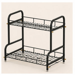 Countertop Organizer Kitchen <b>Storage</b> Shelf with Open Wire <b>Baskets</b> for Spices Seasonings Condiments Jars <b>Large</b> Capacity Rack - Product Image 5