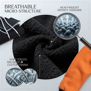 Sweat à capuche pour homme au style élégant et contemporain, avec logo personnalisé, poche kangourou et épaules tombantes - Product Image 6