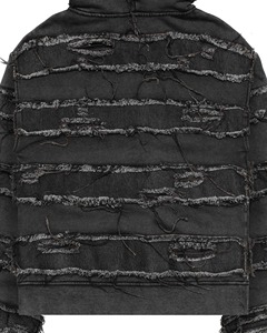 Hoodie pour homme vintage style streetwear, sur mesure, avec coutures inversées, coupe ample, effet usé, lavage à l'acide - Product Image 4