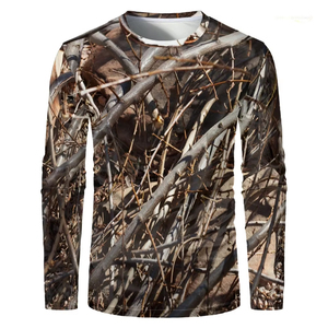 Vêtements de chasse légers et confortables, t-shirt de chasse pour homme OEM, chemise de camouflage personnalisée pour l'extérieur, matière respirante - Product Image 4