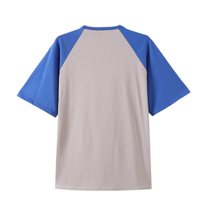 T-shirt Raglan Bicolore Personnalisé ODM OEM 100% Coton Tricoté Col Rond Manches Courtes Homme Décontracté Impression Logo Personnalisé Vente en Gros - Product Image 2