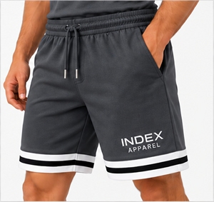 Ensemble Polo et Short pour Homme Index Apparel, Gris, Manches Courtes, Couleur Unie, Casual, Respirant, Coton - Product Image 5