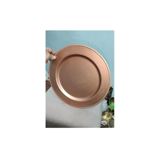 Plateau rond classique de designer, en cuivre poli, écologique, de qualité supérieure, fait main, pour les fêtes, les hôtels, les tables - Product Image 4