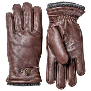Brown Leather Touchscreen Driving <b>Gloves</b> Winter Outdoor Wrist <b>Gloves</b> with <b>Knit</b> Cuff for Daily Travel Cycling - Product Image 1