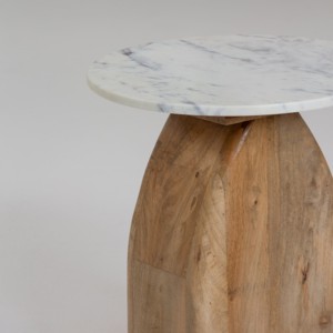 Vandana Orion Zentrix <b>Marble</b>-<b>Top</b> <b>Side</b> <b>Table</b> Modern Luxury Accent Furniture Design - Product Image 2