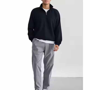 Sweat-shirt d'hiver pour homme à demi-zip avec logo personnalisé, le plus vendu, meilleur prix, sweat-shirts unis pour homme - Product Image 3