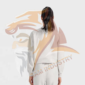Sweat-shirt en coton épais surdimensionné pour femme, style streetwear d'hiver, sweats-shirts surdimensionnés de luxe pour femme - Product Image 6