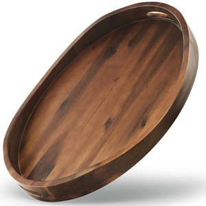 Acacia Wood Serving <b>Tray</b> Walnut <b>Oil</b> Finish | Handcrafted Wooden Platters Wholesale India - Product Image 1