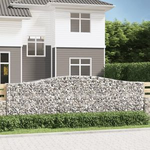 Ensemble de 2 paniers gabions extra larges en fil d'acier galvanisé argenté - Product Image 1