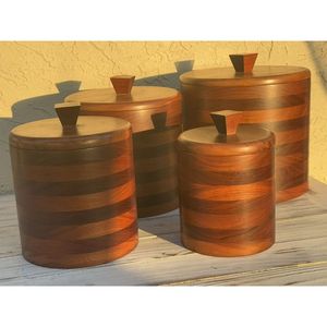 Classic Wooden Spice Storage <b>Canister</b> with Lid Handmade Eco-Friendly <b>Kitchen</b> Container for Wedding Occasion - Product Image 3
