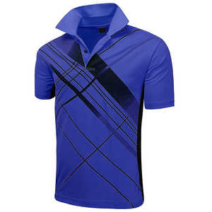 เสื้อเชิ้ตผู้ชาย OEM สีเข้ม ป้องกันริ้วรอย สไตล์กอล์ฟลำลอง ติดกระดุม แขนสั้น ผ้าถักโพลีเอสเตอร์/เรยอน สีพื้น แฟชั่นฤดูร้อน - Product Image 2