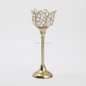 Corsica Tasta Juego de 2 portavelas de pedestal de hierro y cristal Portavelas de cristal - Product Image 4