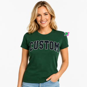Camiseta de Algodón Grueso para Mujer, Venta Directa de Fábrica, Transpirable, 100% Algodón, Bordado Personalizado con Letras, Camiseta de Hermandad Femenina - Product Image 5