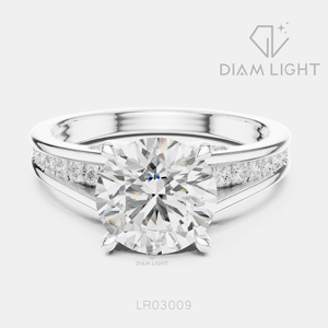 Bague de fiançailles moderne pour femme en or blanc 14 carats avec diamant de laboratoire rond certifié IGI 2,00 carats, couleur F+, clarté VS+, cadeau idéal - Product Image 1