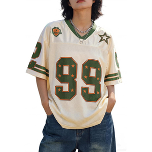 Camiseta de fútbol de malla con cuello en V, estampado de leopardo, número 99, unisex, ajuste holgado, transpirable, manga corta, ropa deportiva para adultos - Product Image 4