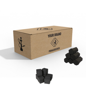 Charbon de chicha de qualité supérieure, briquettes de charbon noir 100% pur de coque de noix de coco, taille personnalisable, OEM, marque privée - Product Image 1