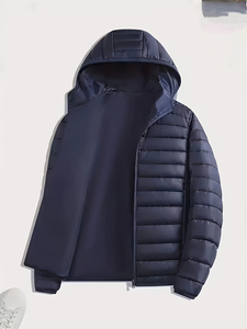 Veste matelassée légère unisexe, chaude et confortable, avec fermeture éclair, coupe décontractée pour tous les jours, idéale pour les voyages - Product Image 1