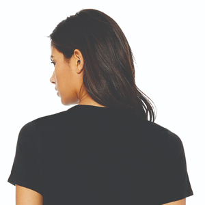 T-shirt personnalisable pour femme à coupe décontractée, manches courtes, en jersey avec appliques boutonnées, 32 fils simples, 4,2 oz, en coton argenté et fibre de bambou - Product Image 6