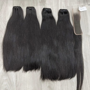 Extensiones de cabello Remy vietnamitas lisas de moda, súper doble densidad, mechones con doble trama a máquina, cuerpo completo, gruesas, de alto acabado, listas para usar. - Product Image 4