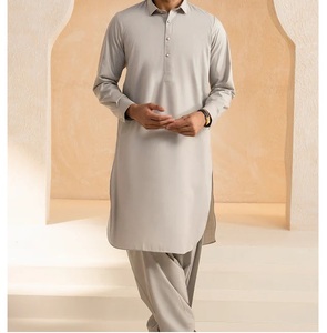 Top Selling Men Shalwar Kameez Kurta Traditional Pakistani Dress Mens <b>Clothes</b> Sets Plain Salwar Kameez Wholesale Price LOW MOQ - Product Image 5