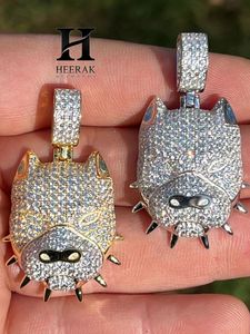 Hip Hop Iced Out American Bully Pendant Custom Real Lab Grown Diamond Sterling <b>Silver</b> Gold Plated Mens Bling Dog <b>Charm</b> Necklace - Product Image 1