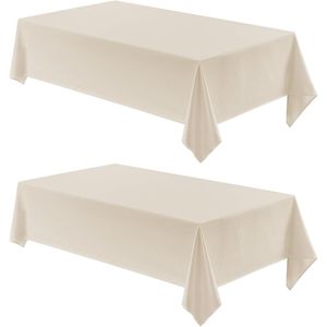 2 Pack 52x70 Inch Rectangle <b>Tablecloth</b> Water-Resistant Wrinkle-Free Linen Textured Fabric <b>Washable</b> Decorative Table Cloth for - Product Image 3