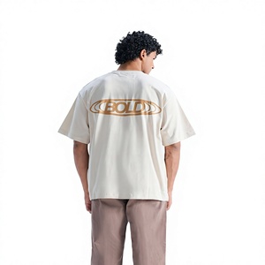 Camiseta de Jersey de Manga Corta con Cuello Redondo, Informal, Cómoda, de Algodón, Talla Grande para Hombre, 320 g - Product Image 6