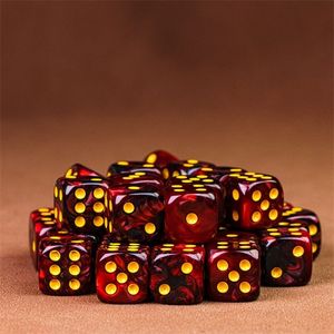 Dés de jeu D6 standard à six faces, portables, écologiques, en résine faite à la main avec motifs uniques et coins arrondis en acrylique, pour le jeu Yahtzee - Product Image 1