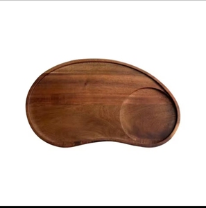 Plateau de service rectangulaire en bois, design minimaliste, fait main, bois poli, pour thé et en-cas, plateau pour la maison et les restaurants - Product Image 2