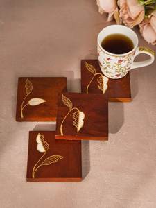 Posavasos y almohadillas de madera de nogal negro macizo de estilo japonés moderno, bandeja cuadrada para té, aislamiento térmico, almohadilla de madera de haya. - Product Image 6