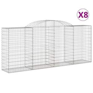 Ensemble de 8 grands paniers gabions décoratifs en fer galvanisé argenté, collection de paniers métalliques - Product Image 2